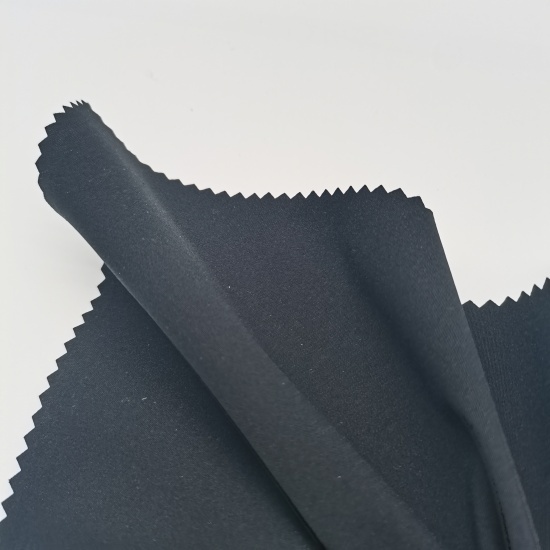 150D polyester mechanical stretch fabric with TPU waterproof breathable  with 30D knit Tricot used seam tape